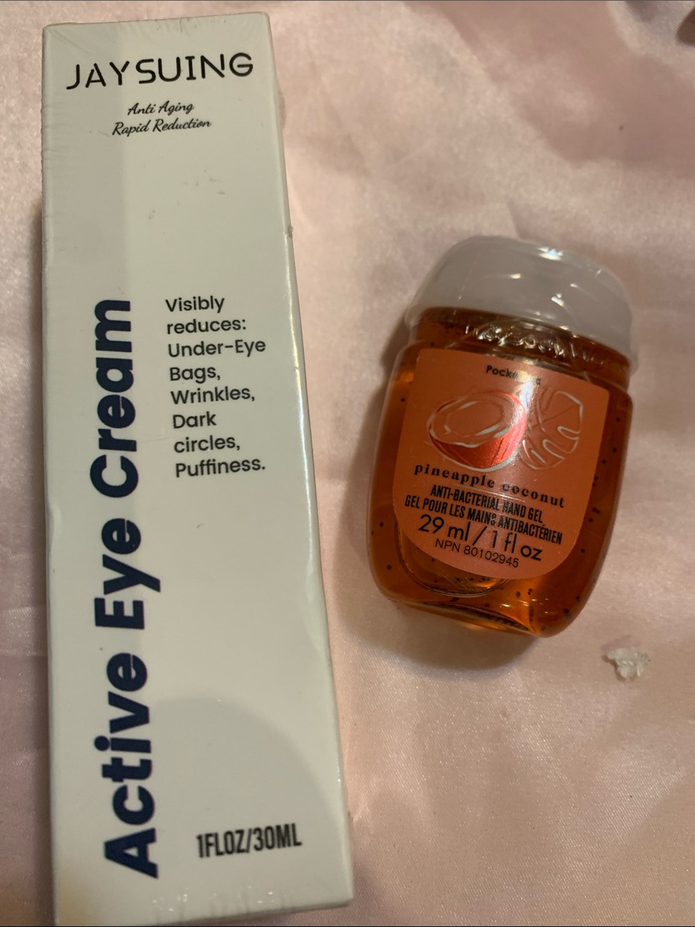 Active Eye Cream — White Eye Care and pineapple coconut anti-bacterial hand gel